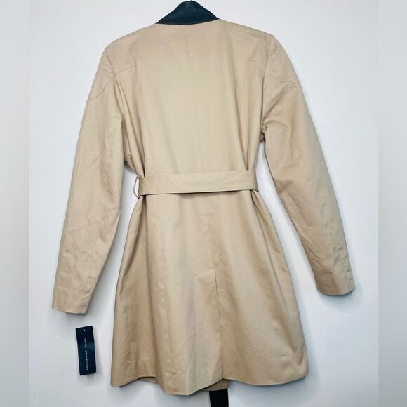 NWT French Connection Mid length Trench Coat Size Large Minimalist Corpcore - Picture 6 of 12